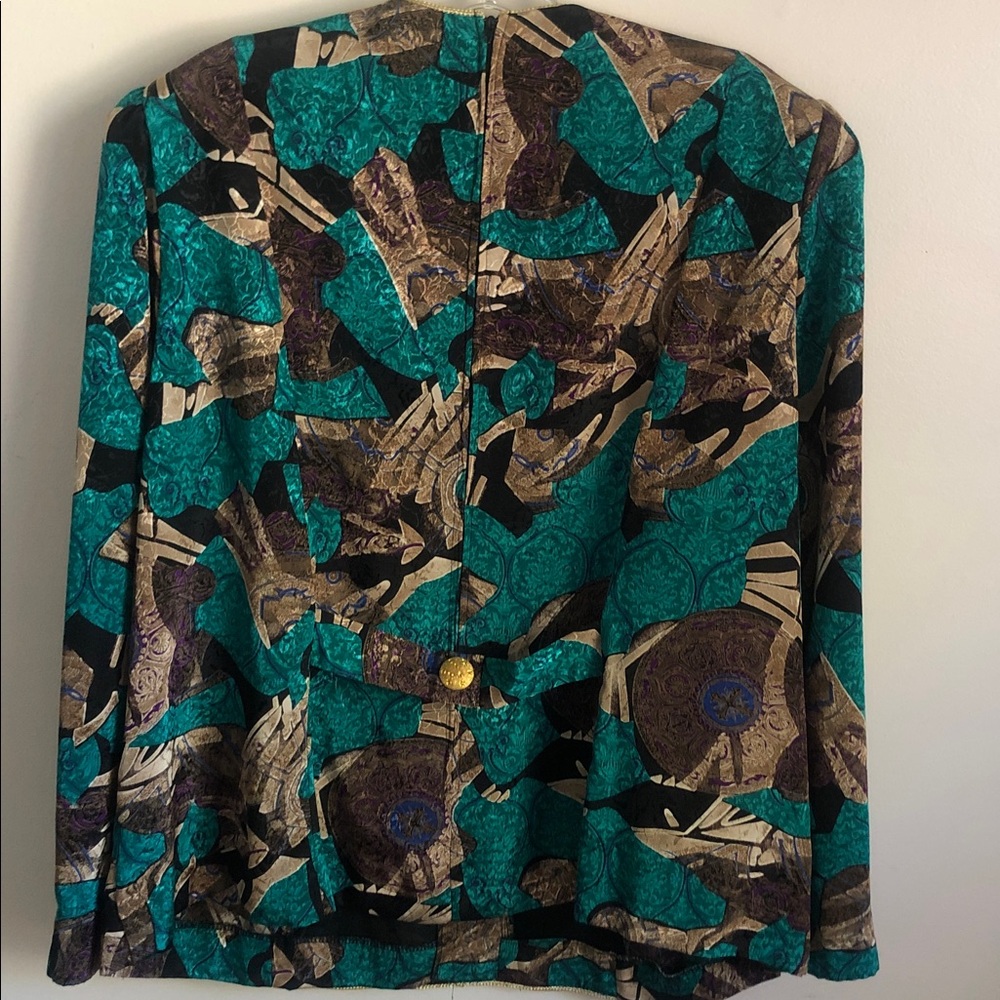 Women's Multicolor Patterned Jacket - Picture 10 of 12